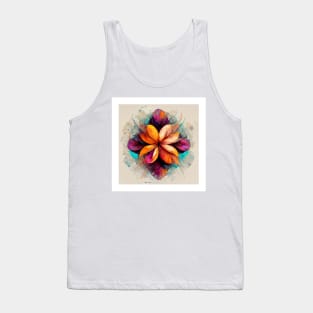 Flower Art Illustration Abstract Pattern Floral roses Tank Top